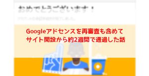 Googleアドセンスを再審査も含めてサイト開設から約2週間で通過した話