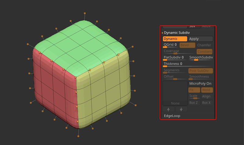 dynamic subdivision hotkey zbrush