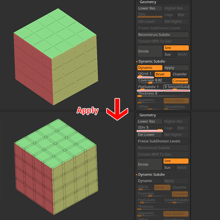 how to turn dynamic subdivision off by default zbrush