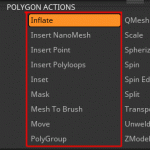 ZBrush-ZModelerポリゴンアクション2-InflateからPolyGrop