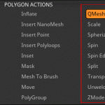 ZBrush-ZModeler ポリゴンアクション3-QMeshからZmodelerModifire