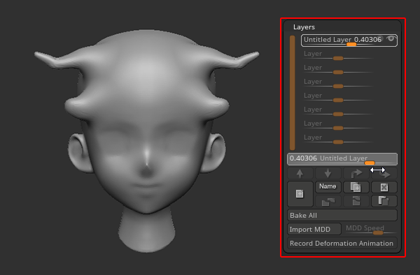ZBrush-ディテールやポーズの保持と調整！Layer（レイヤー）の