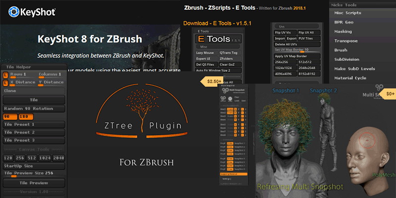ZBrush-サードパーティプラグイン・スクリプトリスト