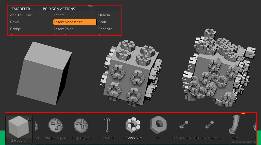 ZBrush-NanoMesh（ナノメッシュ）の基本的な使い方とNanoMeshブラシの作り方