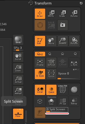 Zbrush ドキュメントを2分割 Split Screenモード らくがきクリエイトmononoco Zbrush ドキュメントを2分割 Split Screenモード らくがきクリエイトmononoco