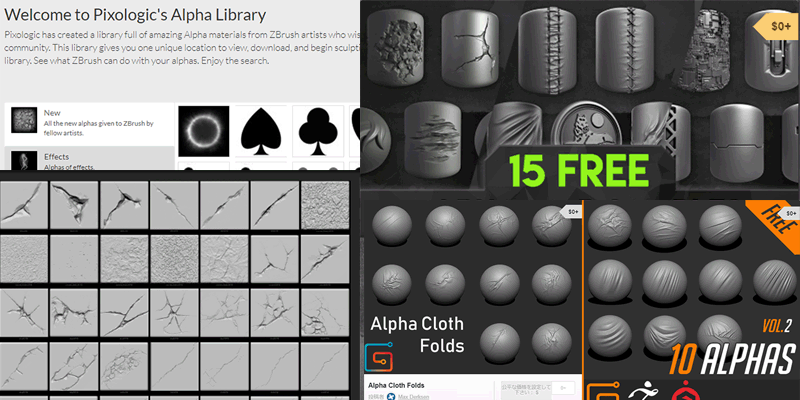 Zbrush Free Alpha List フリー 無料 でdl可能なアルファリストと