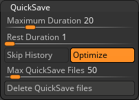 where is quicksave tab in zbrush