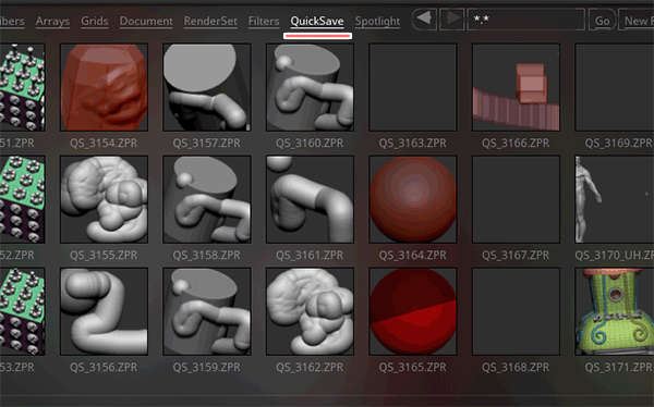 where does zbrush quicksave put the files