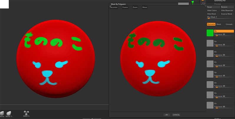 poly paint to mask zbrush