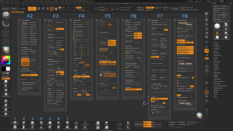 ZBrush-ZBrush2020用カスタムUI(作:Vadim Sadykov)を入れてみました