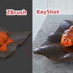 Keyshot for zbrush-ポリペイント情報を利用したレンダリングをやってみた