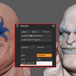 ZBrush-Fade Opacity(フェード透明度)でPolyPaintやテクスチャの色の強さを一時的に変更する