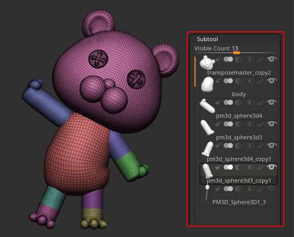 ZBrush-複数のSubToolを丸ごとポージング！Transepose Master