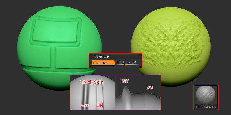 ZBrush-厚みの上限設定！Thick Skinモードの使い方とおすすめ機能