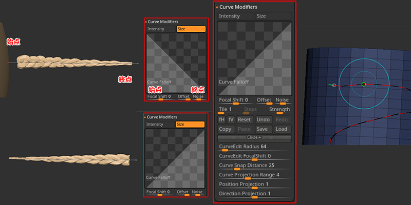 zbrush curve modifiers