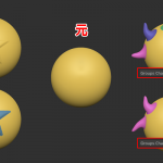 【ZBrush】最後のストロークをポリグループ変換!Groups Changed Points(変更頂点をグループ化)