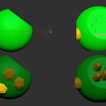 【ZBrush】インサートメッシュの方向をカメラビューや斜面にスナップする方法