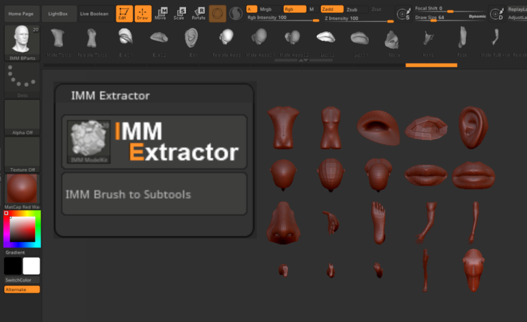 【ZBrush】IMMブラシパーツを抽出！「IMM Extractor」
