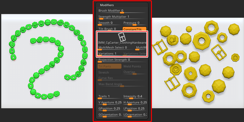 【ZBrush】IMMブラシでランダムにインサートメッシュを描く