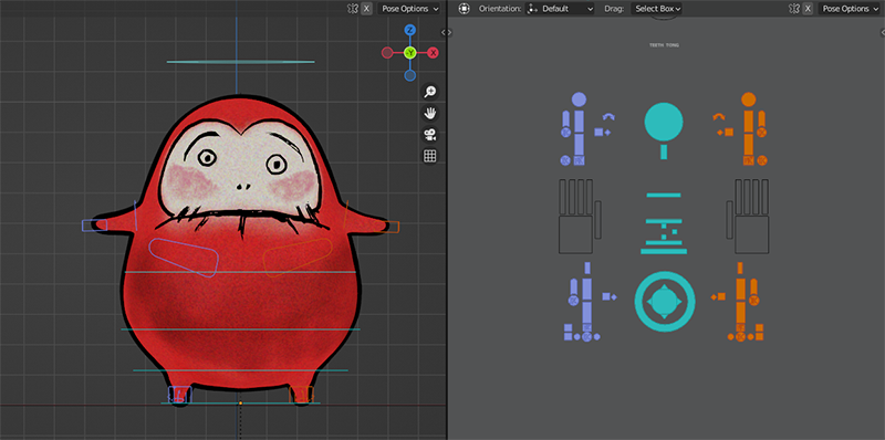 【Blender】Auto-Rig Proでだるまさんのリギング。インストールからピッカー作成まで