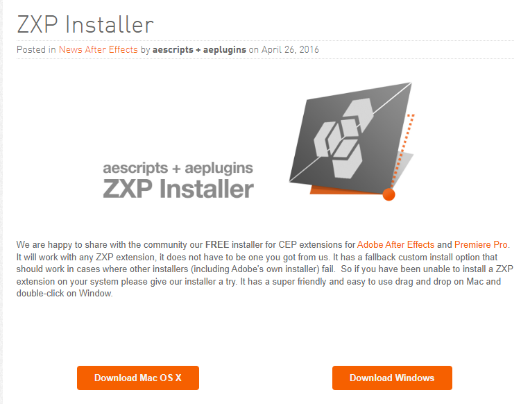 zxp installer after effects download