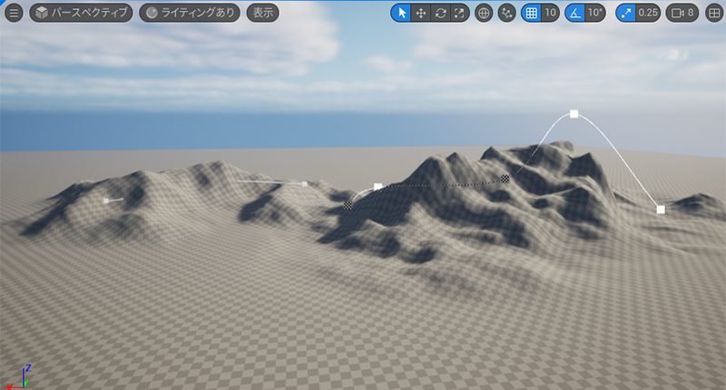 【UE5の総合学習】ファンタジー風景制作講座 受講記録10-Landmassで山を作る-