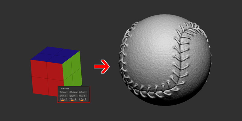 【ZBrush】チュートリアル『ZBrush Tips and Tricks: Creating a Baseball』をやってみた記録