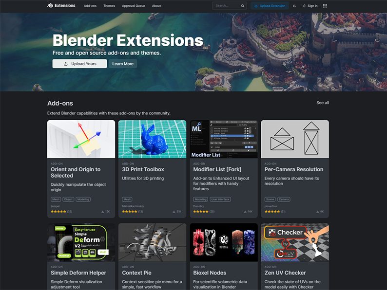 【Blender】Blender Extensions(エクステンションズ)の使い方