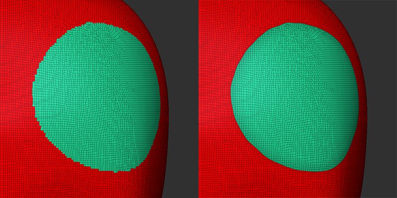 【ZBrush】ギザギザ境界線を滑らかにする【Polish By Features】
