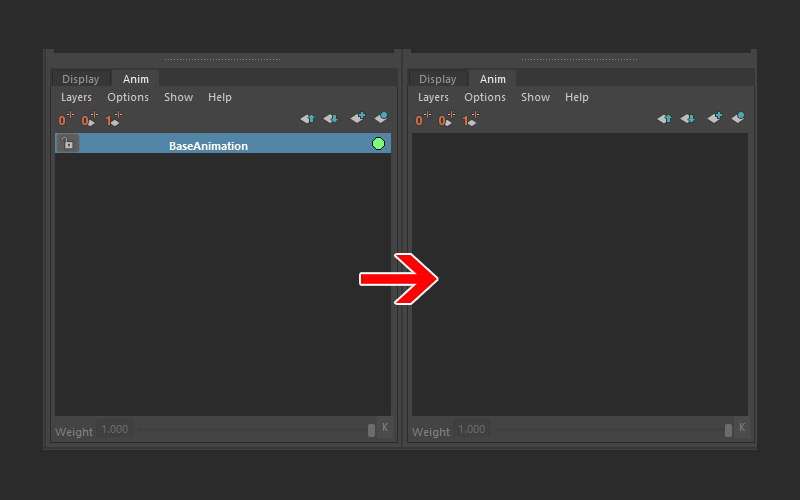 【Maya】アニメーションレイヤーのBaseAnimationを削除する方法